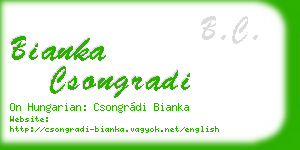 bianka csongradi business card
